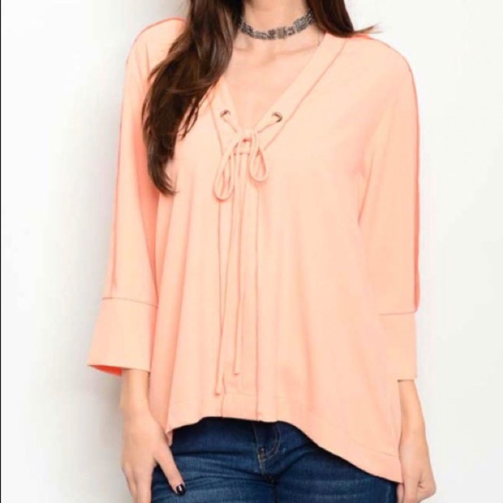 Quarter Sleeve Peach Blouse